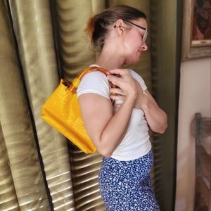 Ceoni Piero Italian ostrich leather handbag